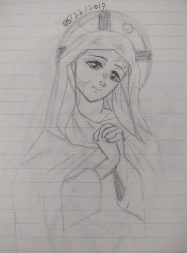 Virgin Mary Sketch by Lo
