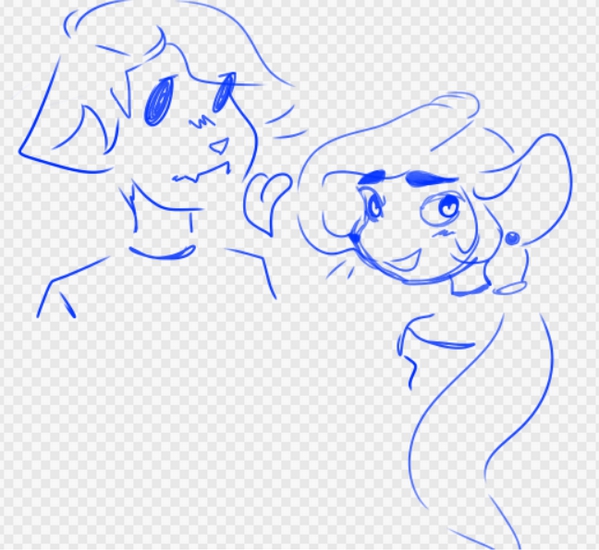 Cat Boy and Mouse Girl Sketch by Lo