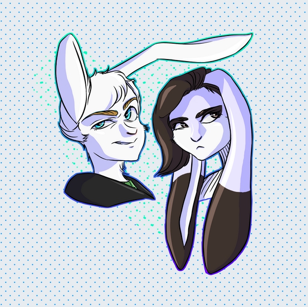Rabbit Boy and Girl by Lo