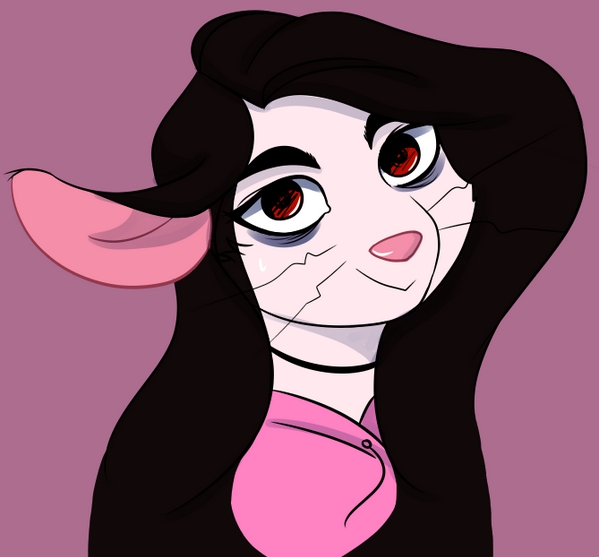 Anxious Mouse Girl Portrait by Lo