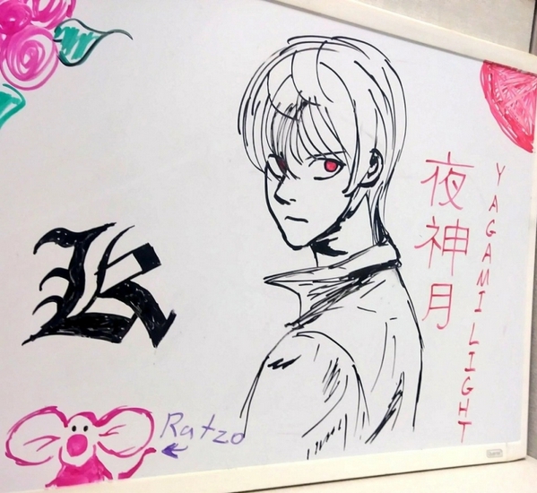 Light Yagami on Whiteboard by Lo